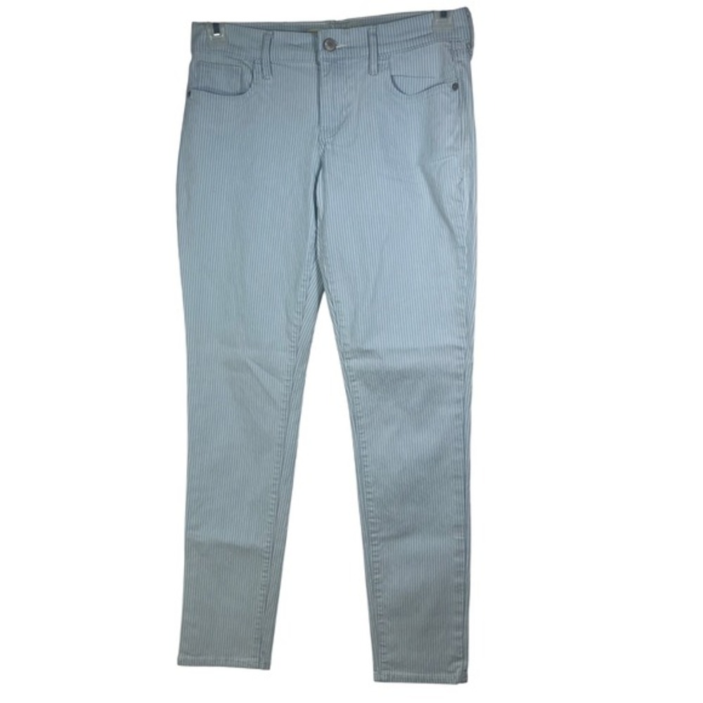 Old Navy Rockstar Skinny Pants 8 Reg  Blue White‎ Pinstripe Stretch spring y2k